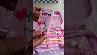 Organising my ✨ Unicorn pouch ✨ 🦄🌈 trending stationary organization shorts asmr [upl. by Novihc]