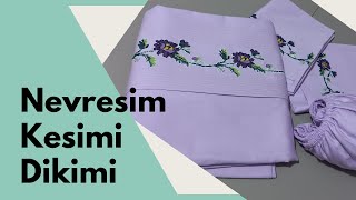 NEVRESİM TAKIMI KESİMİ ve DİKİMİ  Kanaviçe Aplikeli Nevresim Yapımı [upl. by Sink]