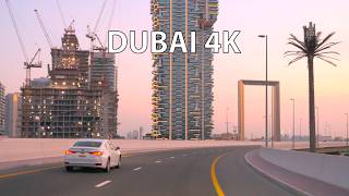 Dubai 4K  Driving Downtown  Skyline Sunrise [upl. by Gage]