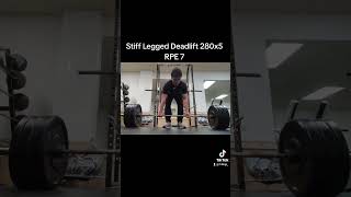 Stiff Legged Deadlift 280x5 RPE 7  Block 2 Week 5  gym motivation deadlift [upl. by Dugald]