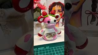 Strawberry Cow Ring Holder 🐮🍓 airdryclay airdryclayideas art artwork artist artandcraft [upl. by Namlak]