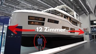 CAMPER MIT 12 ZIMMER Krasse Roomtour im 1895m Beneteau Luxusyacht Grand Trawler 62 [upl. by Augustine]