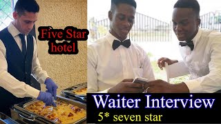 waiter Interview for five star hotel  waiter job interview [upl. by Gessner]