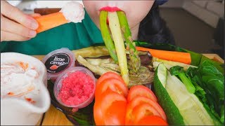 ASMR VEGGIE PLATTER  STEAMED VEGGIES  LIME CAVIAR  EATING SOUNDS  NO TALKING [upl. by Eittah]