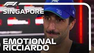 Emotional Daniel Ricciardo PostRace Interview  2024 Singapore Grand Prix [upl. by Idissac]