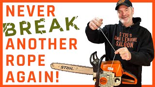 How To Install UNBREAKABLE Diamond Cord Starter Rope in Your Chainsaw [upl. by Adis791]