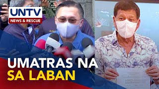 Pangulong Duterte at Sen Bong Go pormal nang nagwithdraw ng kanikanyang COC sa Comelec [upl. by Elata354]