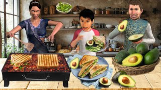 Avocado Sandwich Recipe Famous Indian Street Food Avocado Toast Hindi Kahani Hindi Moral Stories [upl. by Hairem]