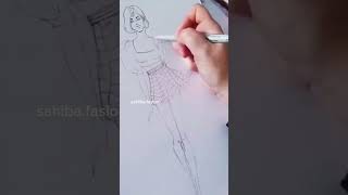 Skirt top drawing dressskirt top designskirt design sketch shorts [upl. by Wally]