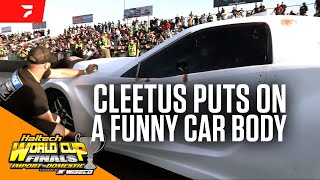 Cleetus McFarland Puts A Funny Car Body On Leroy  2024 World Cup Finals [upl. by Dacy248]