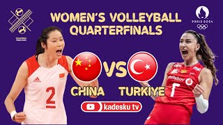 LIVE 🔴 TURKIYE VS CHINA  QuarterFinals  Paris 2024 Olympic Games Womens Volleyball  Score [upl. by Heisel336]