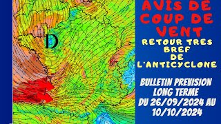 AVIS DE COUP DE VENT DEPRESSION AITOR ACTE 2 ET ANTICYCLONE BREF OU ET QUAND PREVISION A LONG TERME [upl. by Kynan]