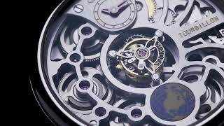 HAOFA Center Tourbillon 120 Hours Power 4 Barrel 1037 [upl. by Jasun444]