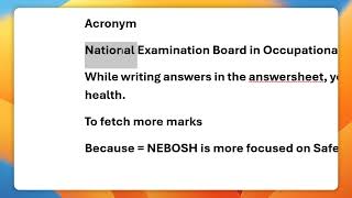 What is NEBOSH  A Brief Overview [upl. by Fen]