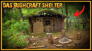 Bushcraft Survival Shelter mit Kamin – Start to Finish by Naturensöhne [upl. by Aerdua]