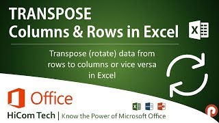 How to Transpose  Rotate Row and Column in Excel  Tamil [upl. by Andel172]