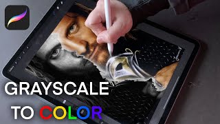 Grayscale to Color Tutorial  Procreate [upl. by Einatsed]