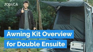 Joolca Awning Kit for ENSUITE Double Shower Tent  Full Overview [upl. by Naitsihc828]