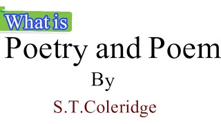 what is the difference between poetry and poem by Coleridge poetryandpoem poetry poem education [upl. by Holland29]