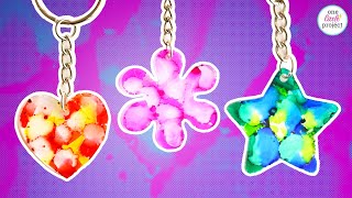 Shrinky Dink Keychain  Tie Dye with Sharpie and Shrinky Dinks [upl. by Ahseiym]