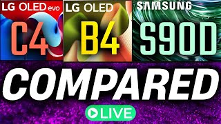 LG C4 vs LG B4 vs Samsung S90D  Mid Range OLED TV Comparison [upl. by Karlow700]