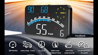 AkaBane Digital GPS Speedometer Heads up Display 55quot Car HUD G10 [upl. by Edmonda]