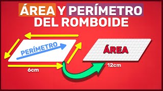 ÁREA y PERÍMETRO DEL ROMBOIDE  Para Principiantes Super fácil [upl. by Cis135]