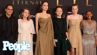 Angelina Jolie Brings Kids Maddox Zahara Shiloh Vivienne and Knox to Eternals Premiere  PEOPLE [upl. by Battista448]