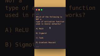 Which of the following is NOT a type of activation function used in neural networks 2024 shorts [upl. by Lutero58]