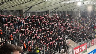 Hradec Králové  Slavia  Support fanoušků Slavie góly a děkovačka [upl. by Ahsienal]