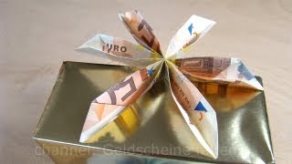 Geld falten Blume  Geldgeschenke originell verpacken  Geldscheine falten Blume [upl. by Trevethick]