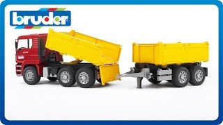 Bruder Toys MAN TGA Construction Truck with Trailer 02756 [upl. by Artinek]