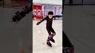 Bronze level single wheel support Freestyle roller skating Fancy slalom Daily training Professio [upl. by Ynohtna]