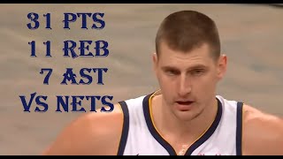 Nikola Jokic 31 Pts 11 Reb 7 Ast Denver Nuggets vs Brooklyn Nets HIGHLIGHTS [upl. by Westney]