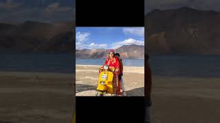 Pangong lake 3 idiots Shooting spot Recreation of Karina’s scooter scene 🤩 [upl. by Nanfa894]