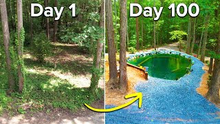 I built a Natural Swimming Pool  Full Construction Process [upl. by Ora]