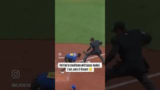 Stealing home with a 30 count bases loaded 🤔 mariners mlb [upl. by Aillil]