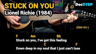 Stuck on You  Lionel Richie 1984 Easy Guitar Chords Tutorial with Lyrics [upl. by Granese732]