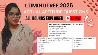 LTIMINDTREE 2025  Actual questions  Rounds explained  Watch now [upl. by Aneehsal674]