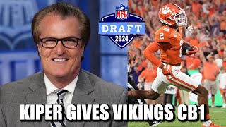 Mel Kiper Jr Gives Vikings CB1 in First 2024 NFL Mock Draft [upl. by Ataner]