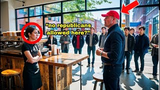 Coffee Shop Refuses to Serve Republican Man After Seeing His MAGA Hat Unaware That He Owns The Shop [upl. by Krasner]