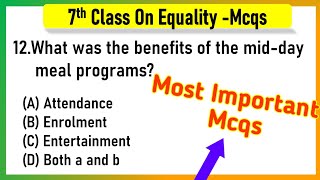 On Equality Class 7 MCQs Questions with Answers  MCQ On Equality Chapter 1 Civics Class 7 [upl. by Inimak]