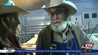 KSAT 12s Sarah Spivey interviews cook at San Antonio Stock Show Rodeo [upl. by Neiht]