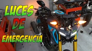 como poner luces de emergencia o luces de intermitenetes a yamaha mt15 [upl. by Dnalyr]