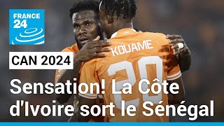 CAN 2024  Exploit de la Côte dIvoire qui élimine le Sénégal tenant du titre • FRANCE 24 [upl. by Ambrosane]