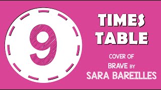 9 Times Table Song Brave by Sara Bareilles Laugh Along and Learn [upl. by Bortman]