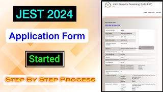 JEST 2024 Registration Started  How to Fill the Application Form Step by Step Process  MDE [upl. by Forelli]