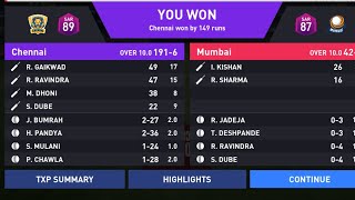 CSK VS MI 10 TH OVER MATCH [upl. by Doubler37]