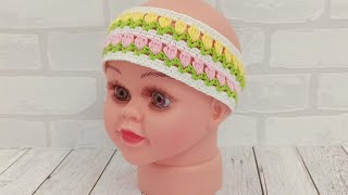 НАРЯДНАЯ ПОВЯЗКА НА ГОЛОВУ КРЮЧКОМ💐 ПОДРОБНЫЙ МАСТЕР КЛАССcrochet headbandgehäkeltes Stirnband [upl. by Arbmik521]