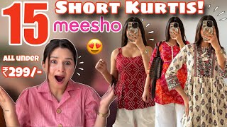 Huge MEESHO Short Kurti Haul💕 Everything Under Rs299 😱 Tryon Haul  Rupal Yadav [upl. by Edy]